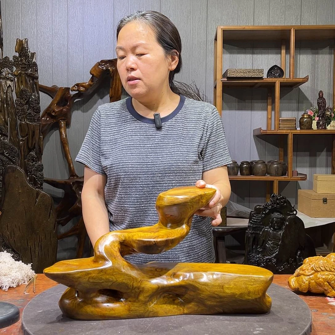 金丝楠?**l树根博古架