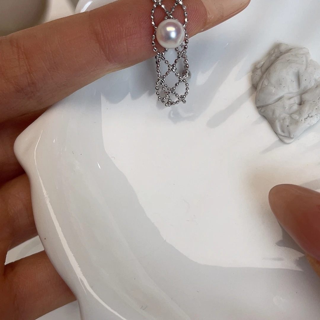 海水珍珠戒指银S925镶嵌