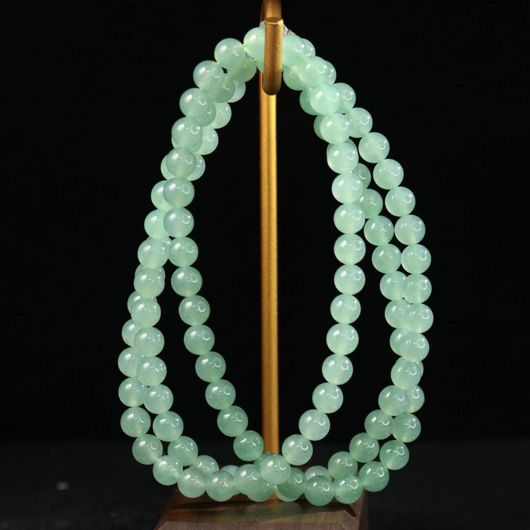 22天然缅甸翡翠A货绿长串/500532/上海嘉禾拍卖