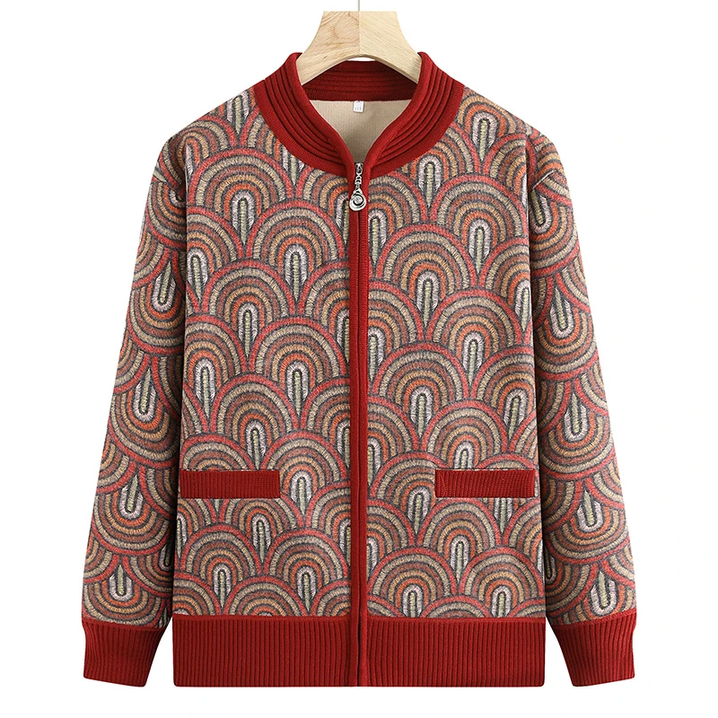 中老年人春装外套女70岁奶奶开衫毛衣妈妈短款气质时尚休闲外套