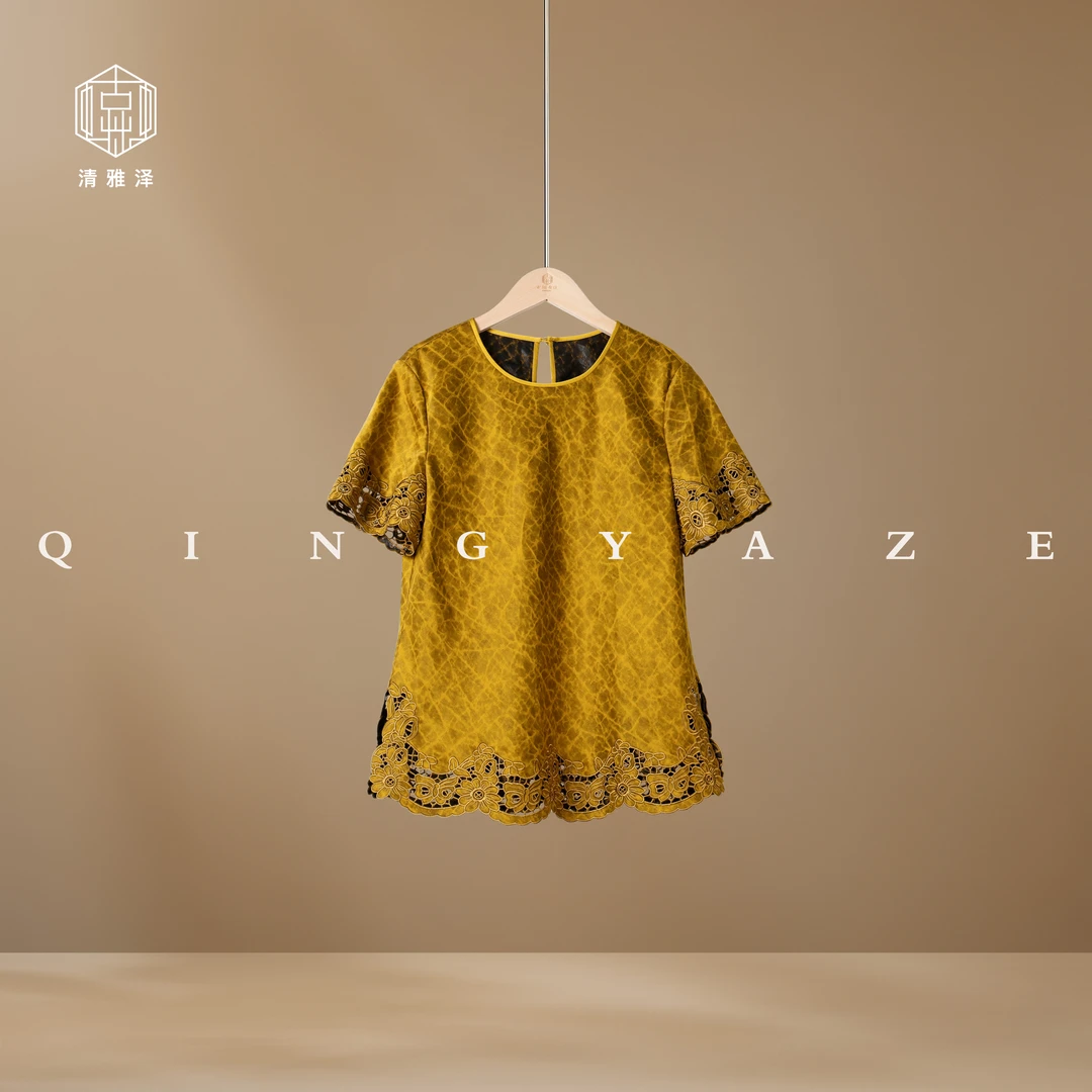 金缎龟·窗花！真丝香云纱新中式上衣！GZ6058