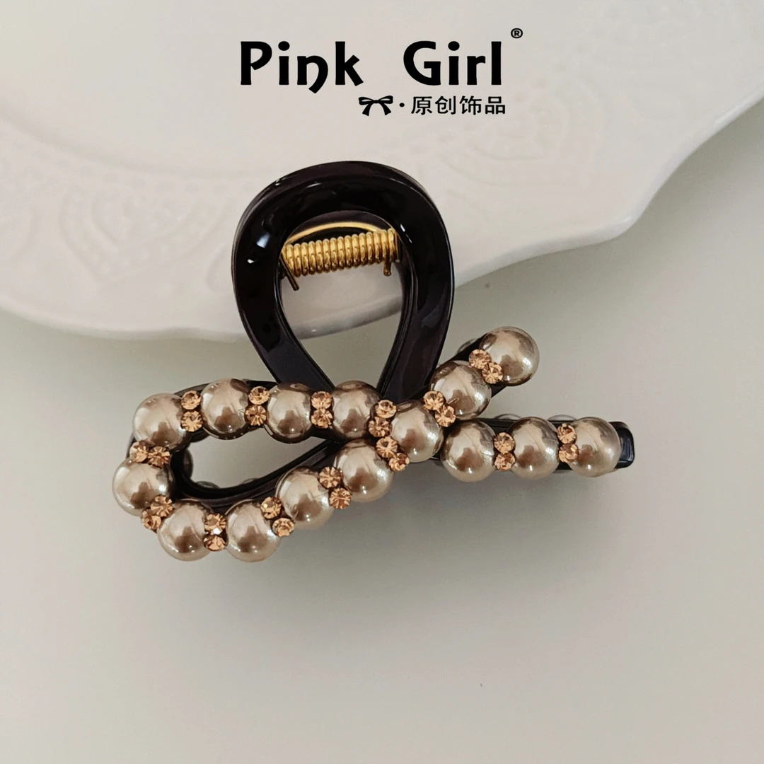 Pink Girl  Z580精致高级气质抓夹8cm优雅轻奢时尚后脑勺盘发夹