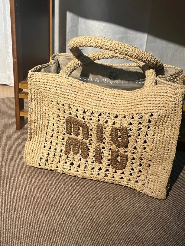 Miu系通用编织手提式手提包休闲手拎包手拿包