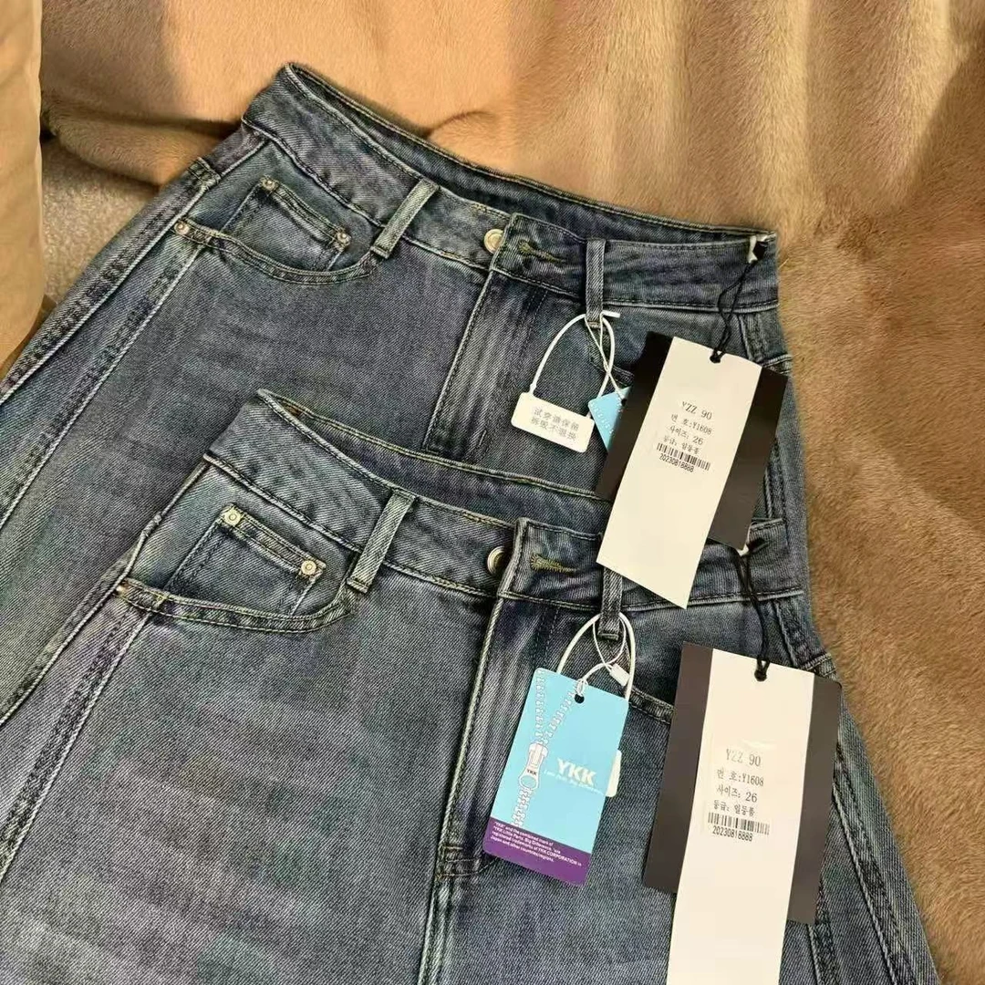 喜樂 2025小版镰刀牛仔裤春季新款时尚百搭复古水洗女士休闲裤