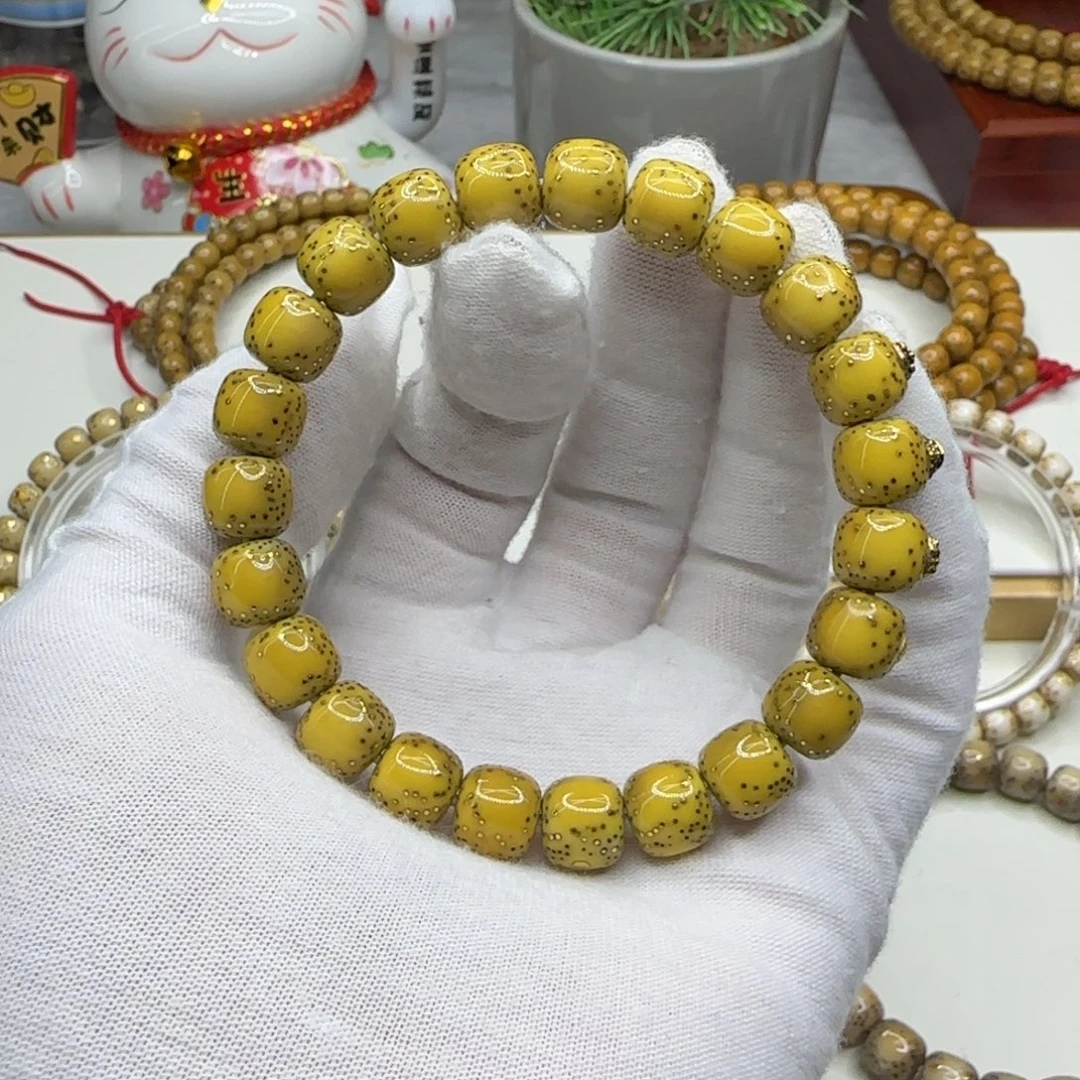 *****星月菩提手串鸡油黄10×9天花板