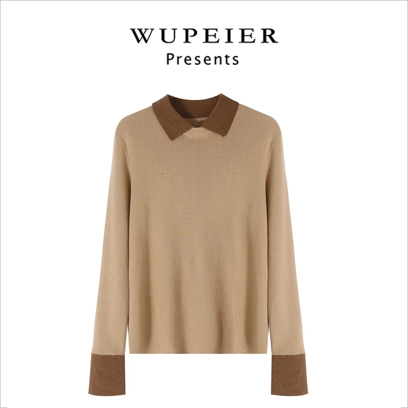 【蝶舞恋影】女款春装上衣不起球不缩水Polo领复古长袖-B25-Z033