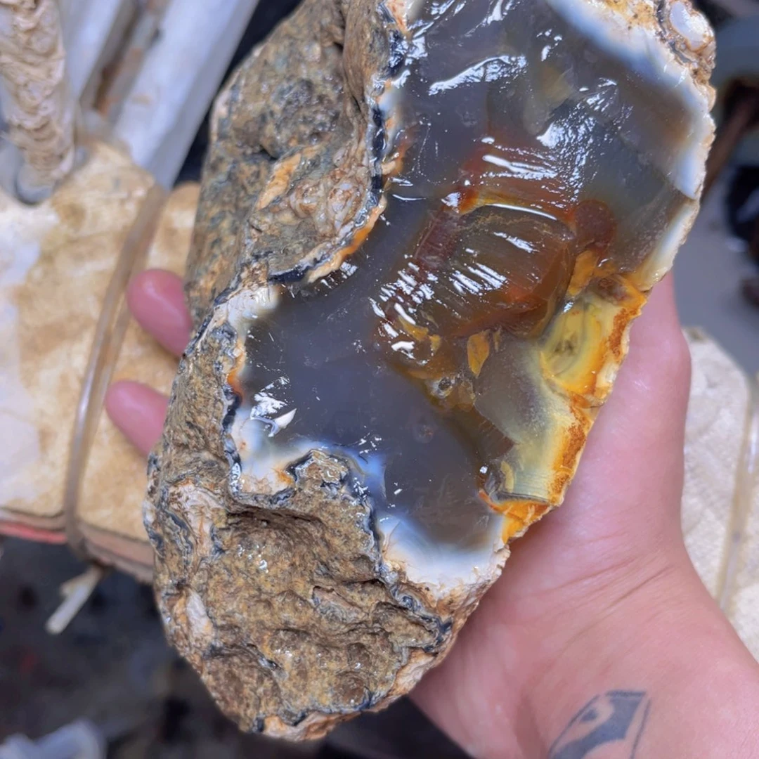 豆***豆定制玛瑙天然玛瑙手镯原石