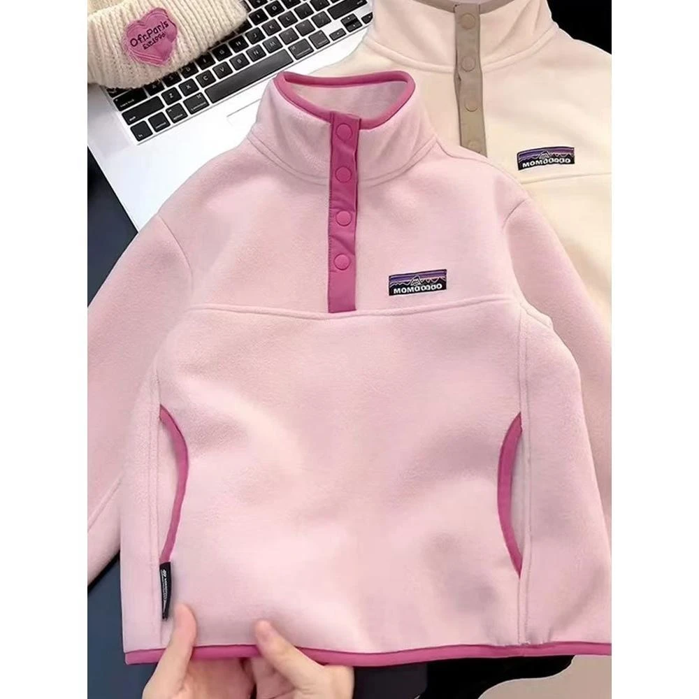 女童秋冬卫衣儿童摇粒绒校服神器内搭冬装加厚外套洋气中大童外穿