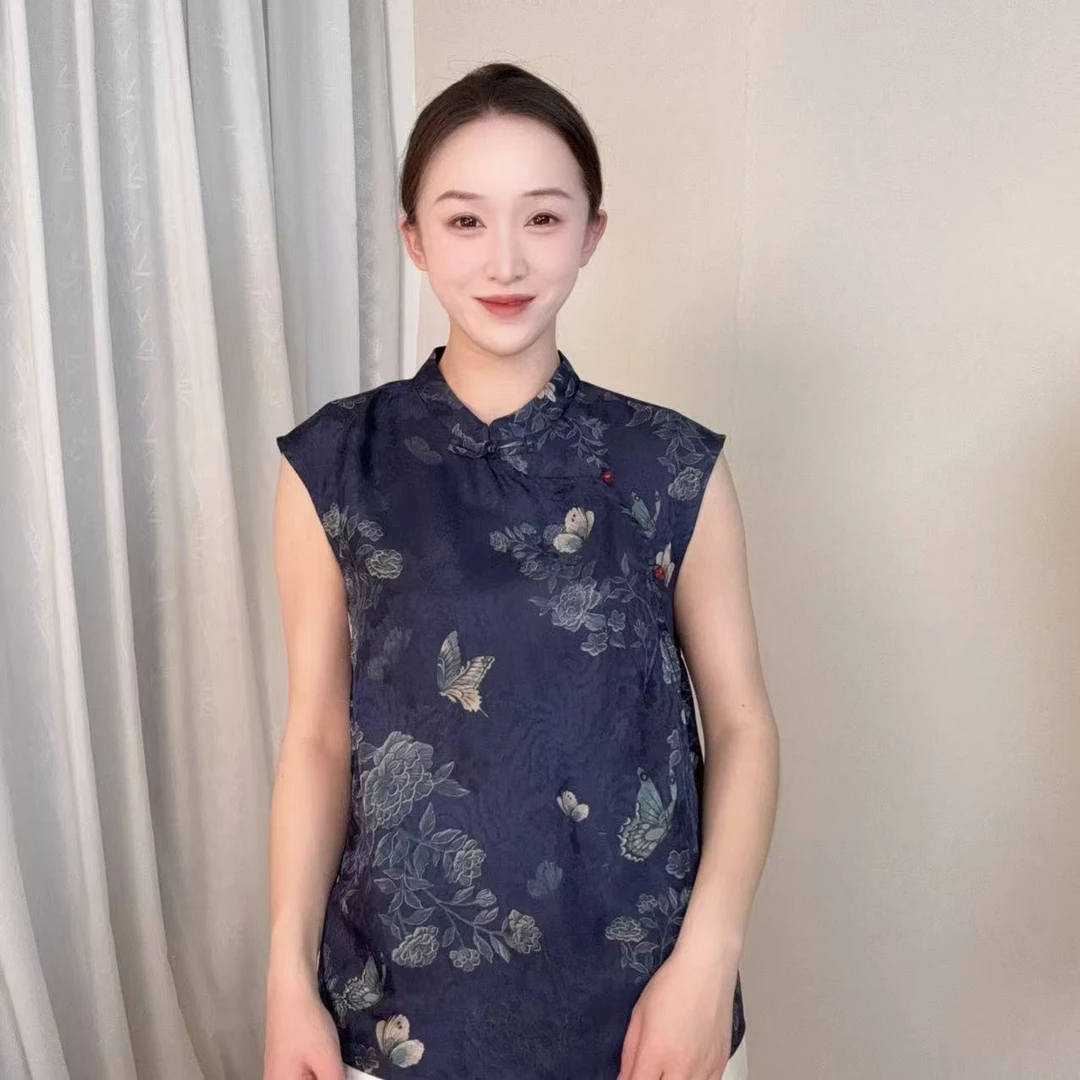 【蝶恋】2025夏季新款新中式香云纱短袖CR-28