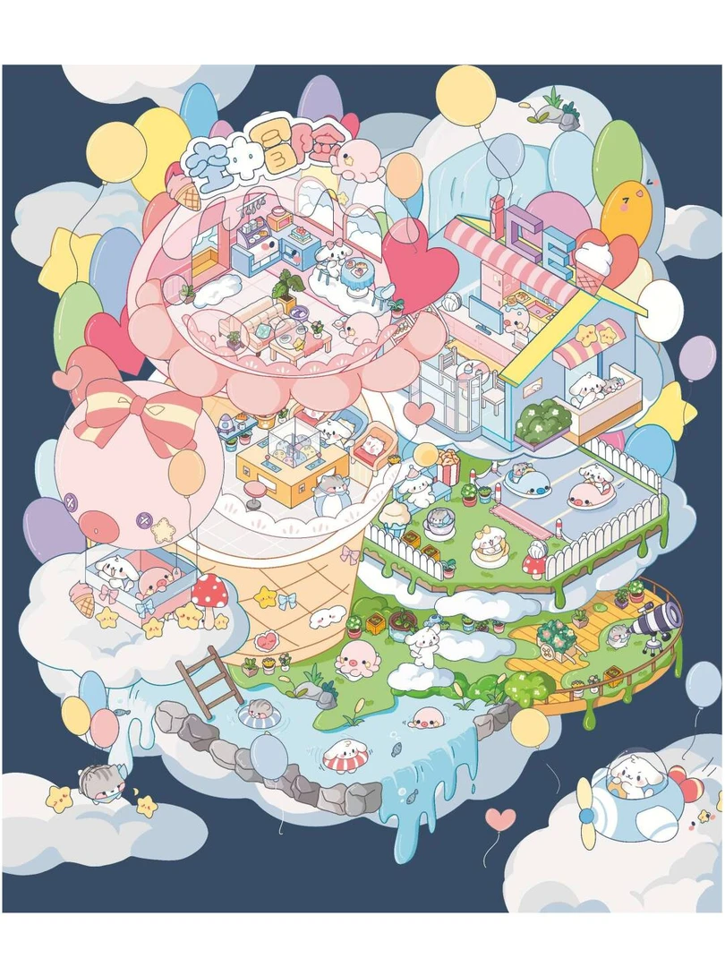 治愈乐园水果物语系列造景屋3D造景贴纸DIY解压微缩场景手账贴纸