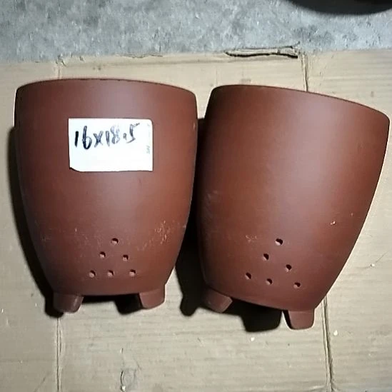 紫砂红泥三角两个