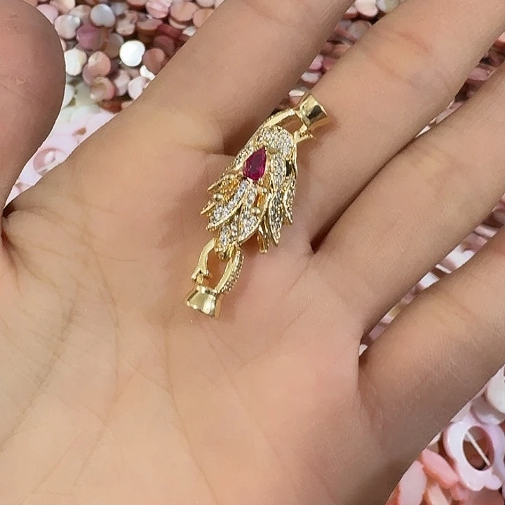 玛瑙/玉髓合金珠宝半成品一个龙头八字扣
