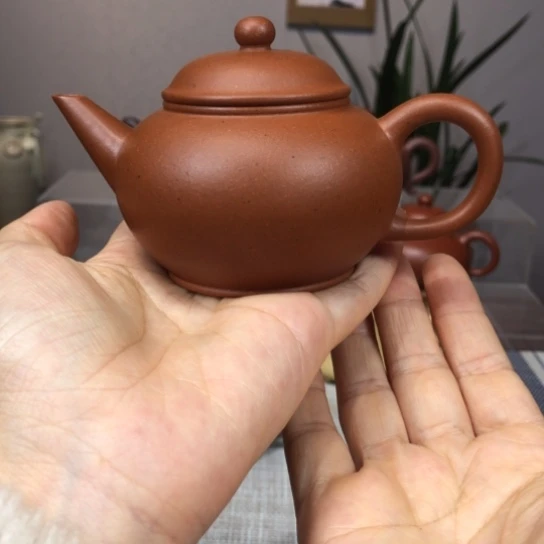 紫砂茶壶老红泥水平160cc