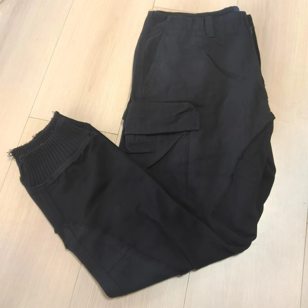 Sweet DD黑色束脚拼接长裤/PS(K20185)