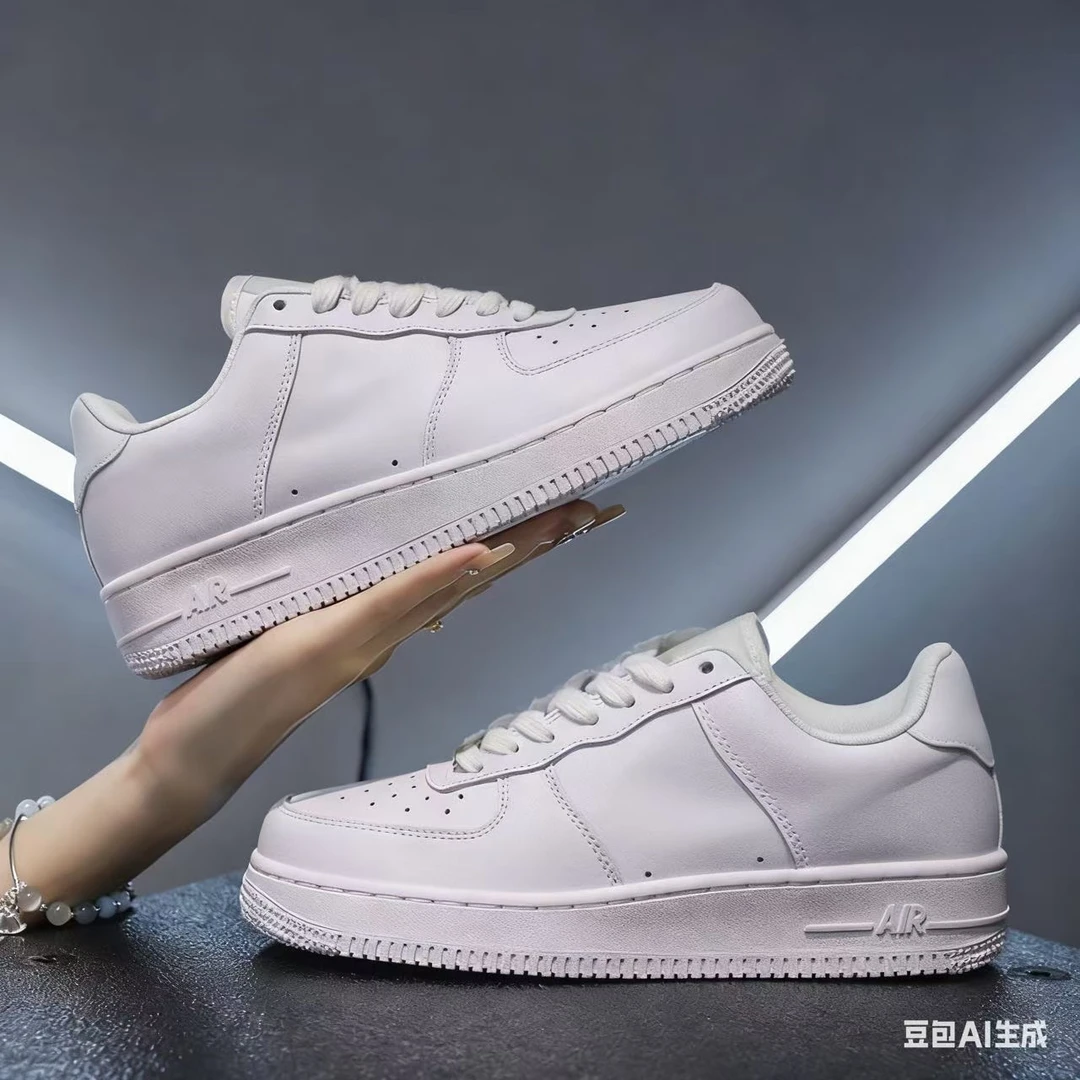 GIOIO空军自主正品低帮情侣板鞋百搭经典烟灰黑白休闲板鞋联名