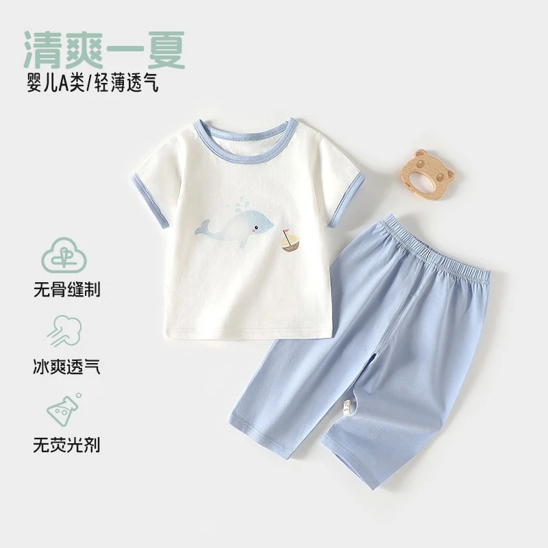 2025年款衣服夏季薄款婴幼儿分体衣a类纯棉安阳童装a类小孩衣服