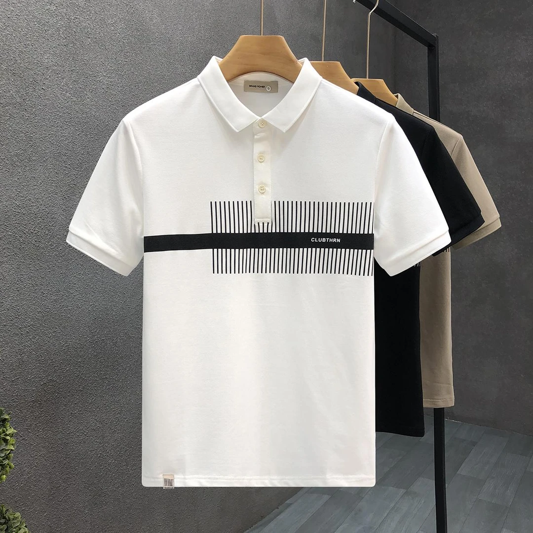 梦泡官方高品质时尚翻领polo衫男短袖高端休男士中年纯冬季短袖