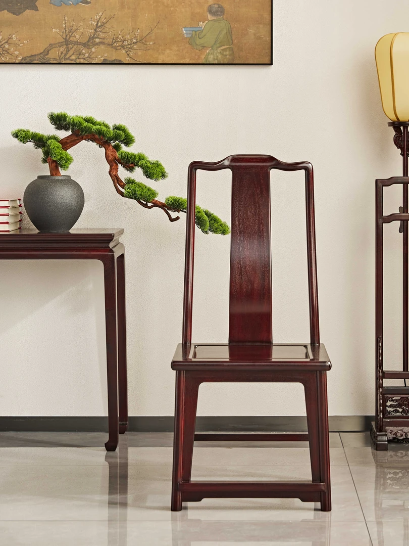 赞比亚紫檀齐头餐桌配椅餐椅