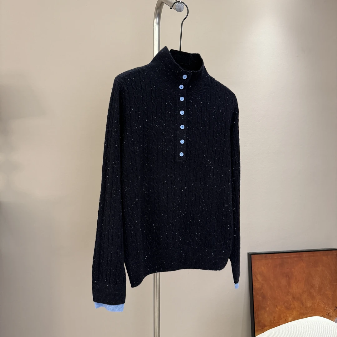 冬季新款点子纱套头休闲长袖毛衣上衣女士