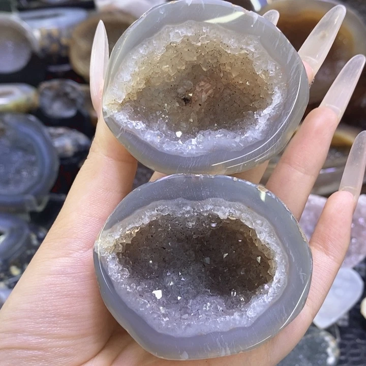 未镶嵌珠宝半成品紫晶彩晶盆