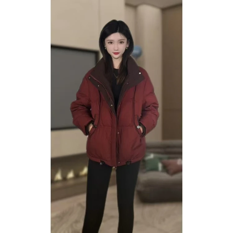 胖mm大码羽绒服女短款2025冬季新款小个子妈妈加厚保暖白鸭绒外套