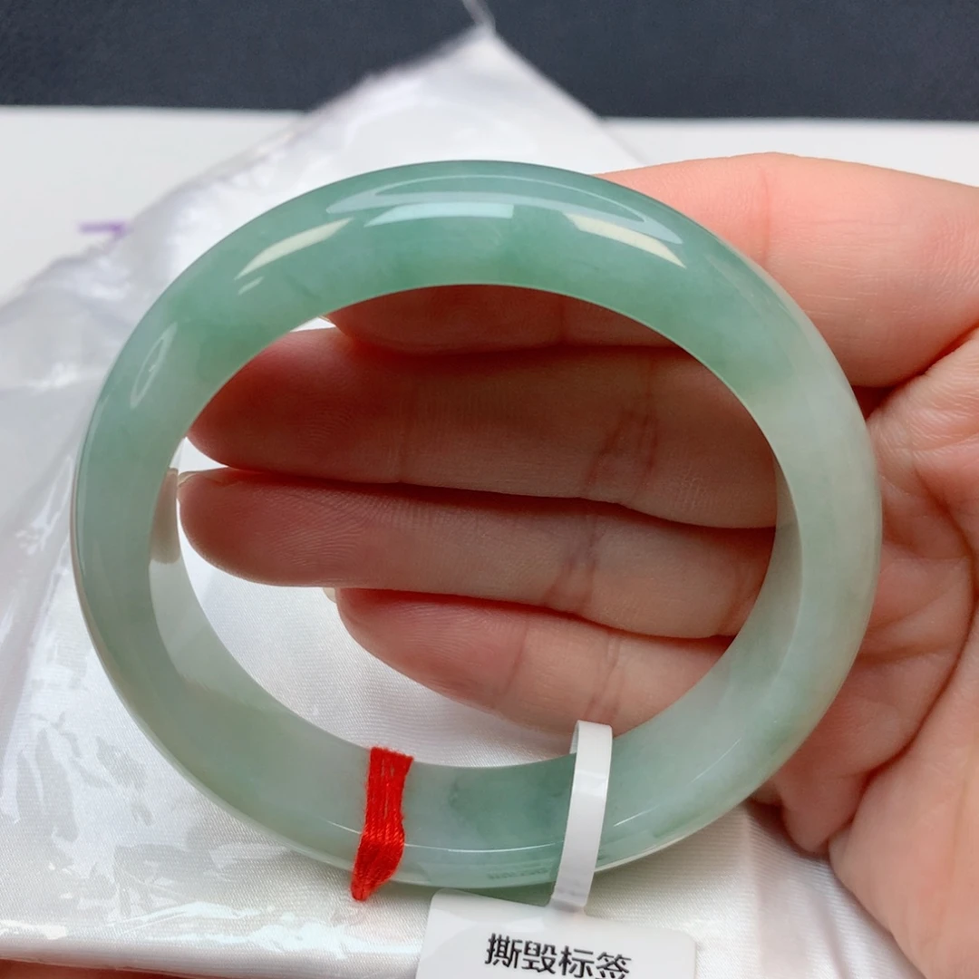 翡翠手镯未镶嵌浩*54-55湖水绿