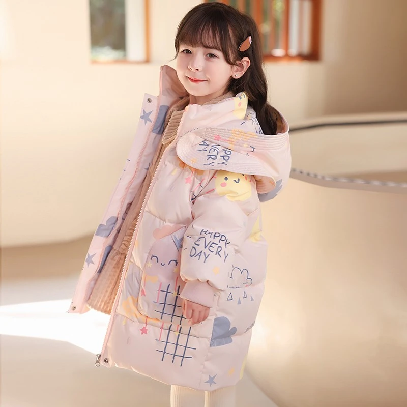 巴拉开门（商场同款）女童羽绒服中长款小童加厚可爱新款洋气儿童