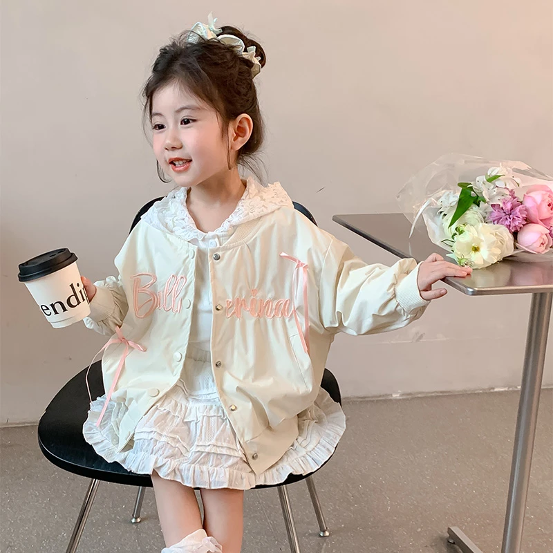 女童秋装外套2025新款洋气女宝宝春秋季夹克衫儿童上衣秋款棒球服