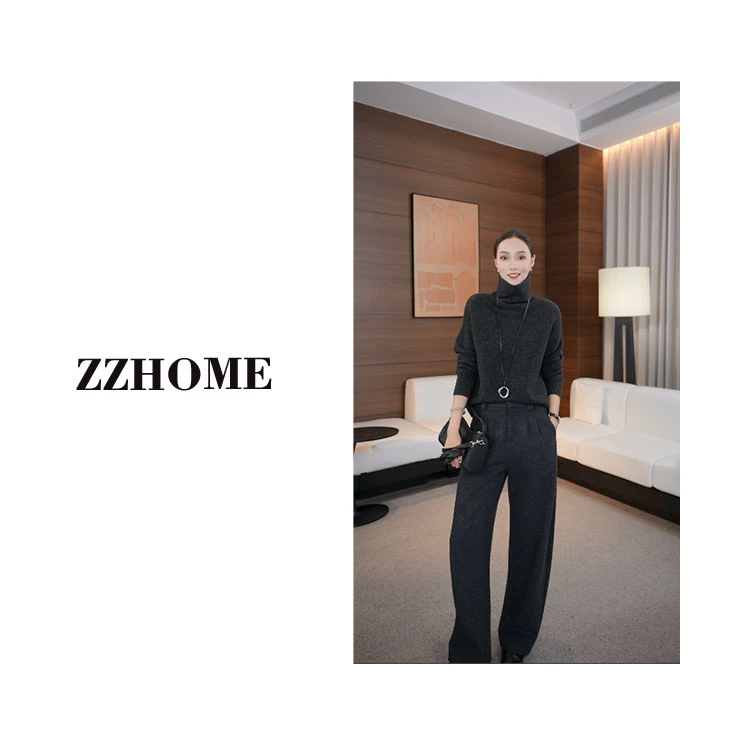 【ZOZO HOME】“优雅永恒”牦·牛·绒坑条显瘦高领气质针织衫q170324p