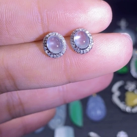 翡翠18K金镶嵌吊坠(赠链)耳钉