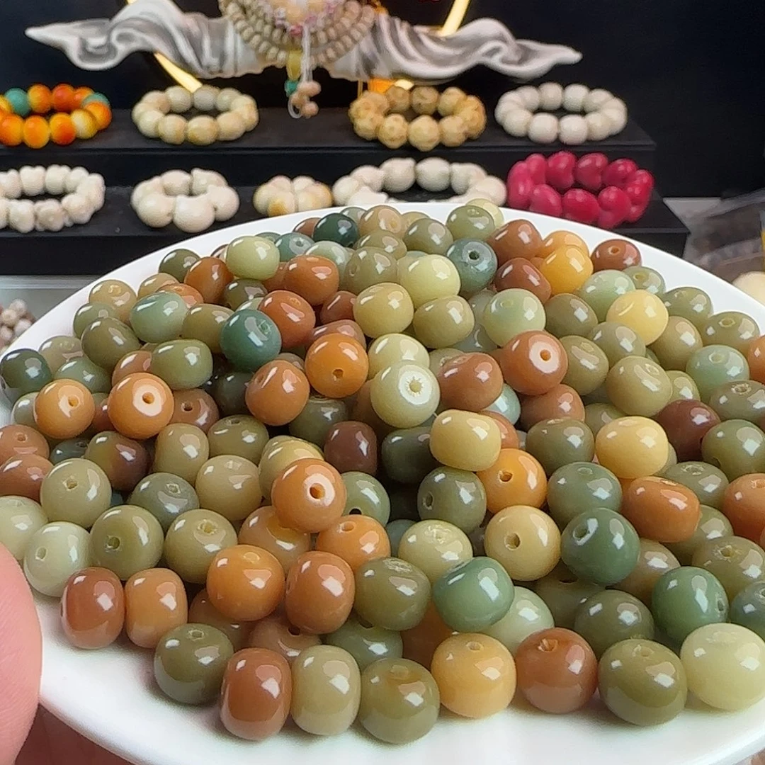 手串菩提根/象牙果微瑕卡10唐三彩桶500颗