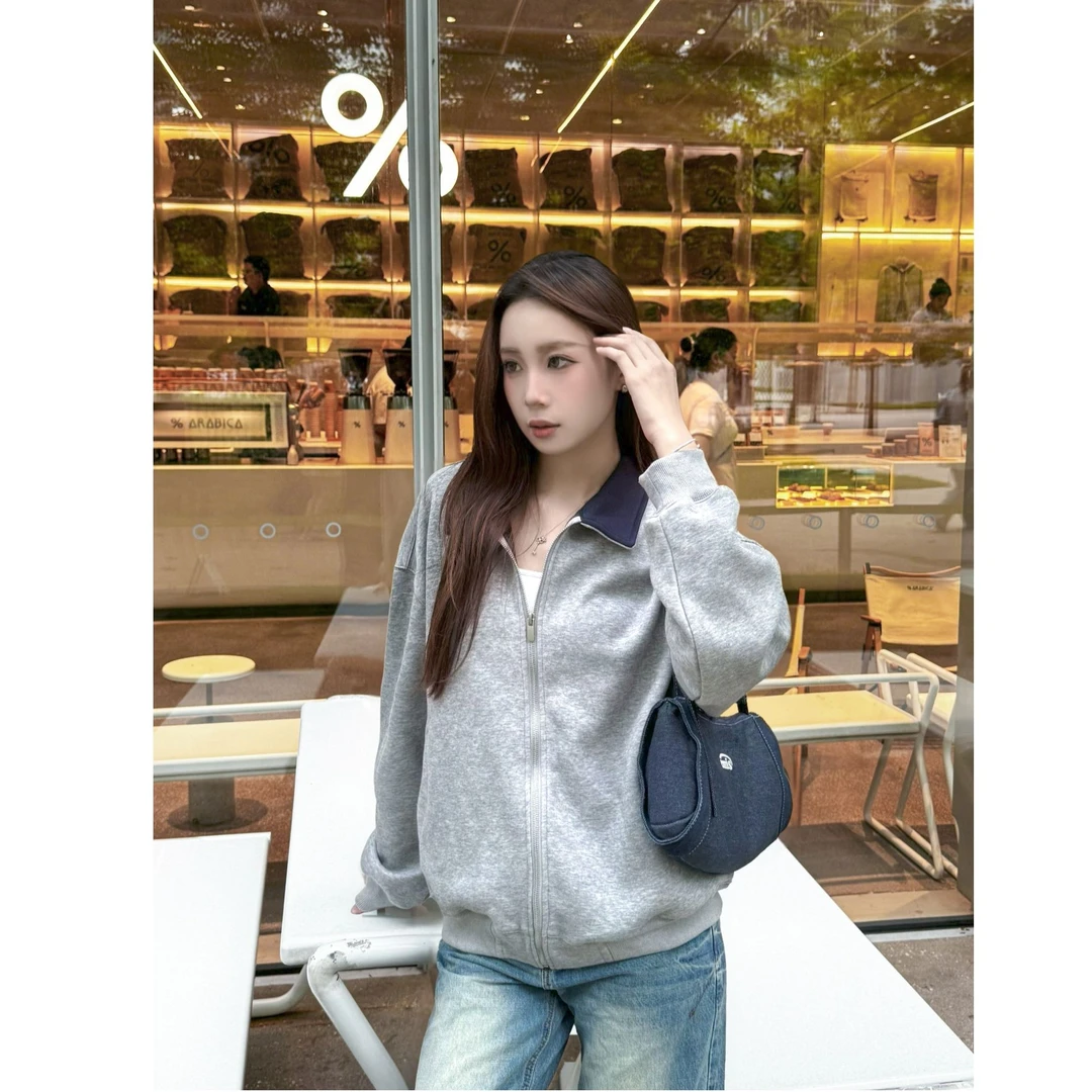 Vswhat慵懒风卫衣开衫外套女430g高克重休闲韩版通勤风潮流穿搭