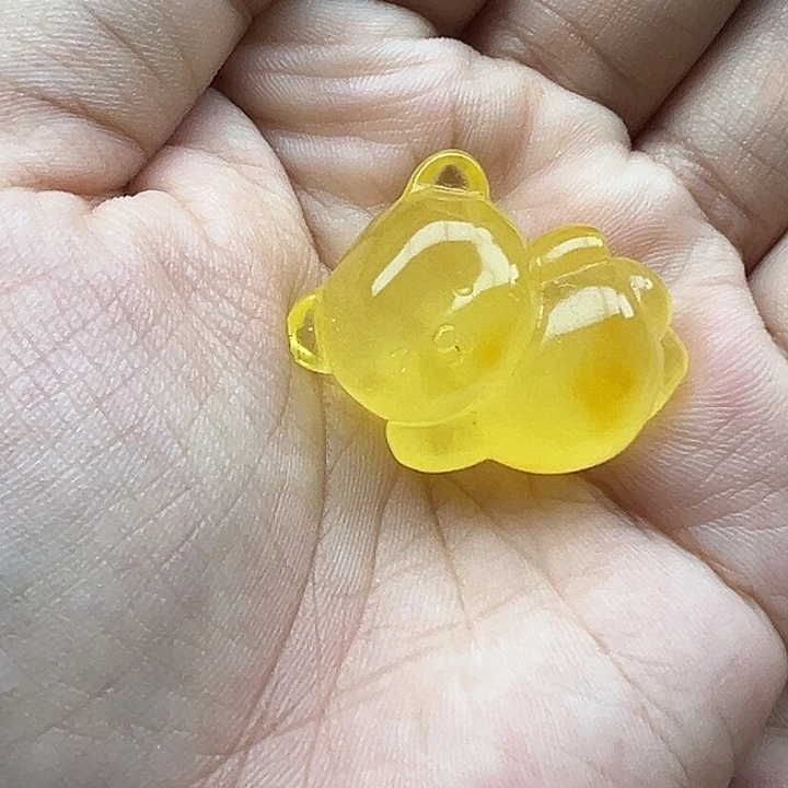 琥珀未镶嵌珠宝奇石飞熊打孔不退换