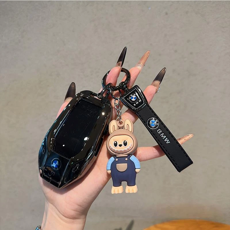 适用宝马液晶屏车钥匙套5系6系gt7系X3X5X7钥匙扣金属保护壳