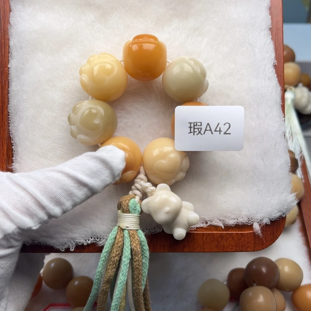 菩提根/象牙果手串元****缸22mm爱心猫爪手捻一串A42