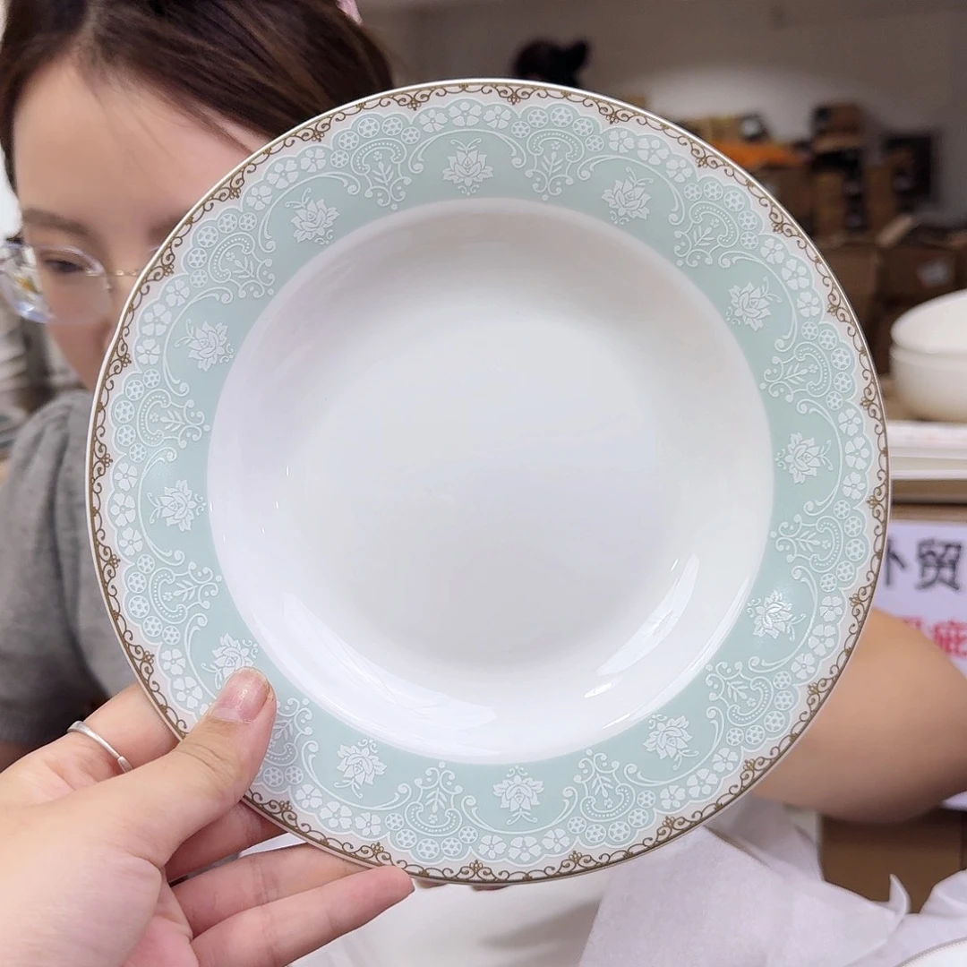 骨瓷高骨8英寸汤盘20*3.5cm2个