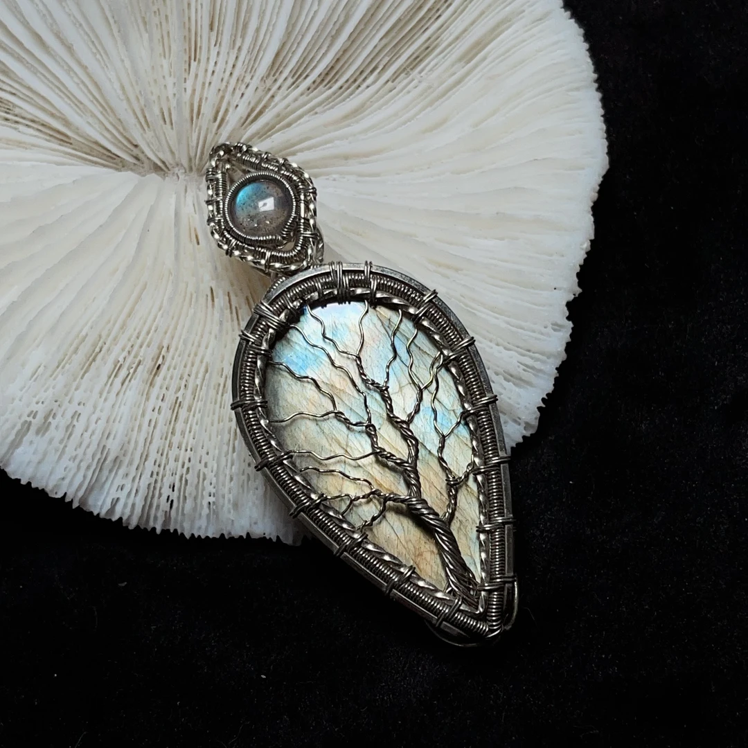 白铜手工制作重工稀有色生命树设计款颈饰首饰编织（可碰水）