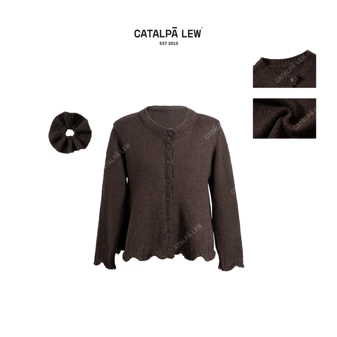 CatalpaLew「野良集」墟生美学绵羊老技艺钩针发圈+开衫#C53227