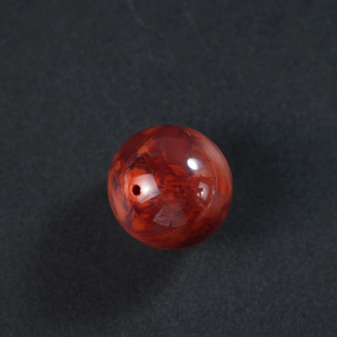 天然精品南红牛血红火焰纹大单珠高级贵气时尚项链/裸珠 G022833