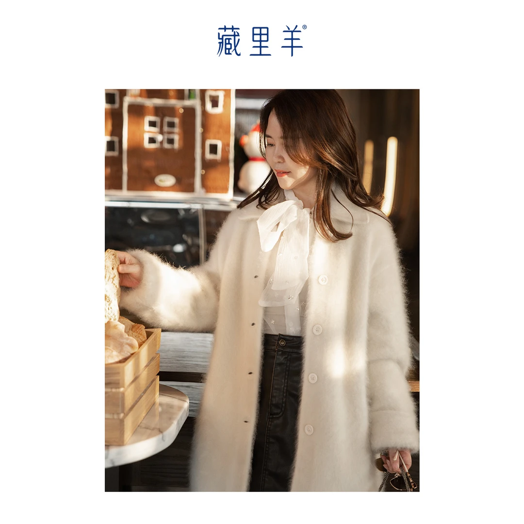 藏里羊【北美小动物毛毛】“雪愿“贝贝白 贵气松弛感外套M1879