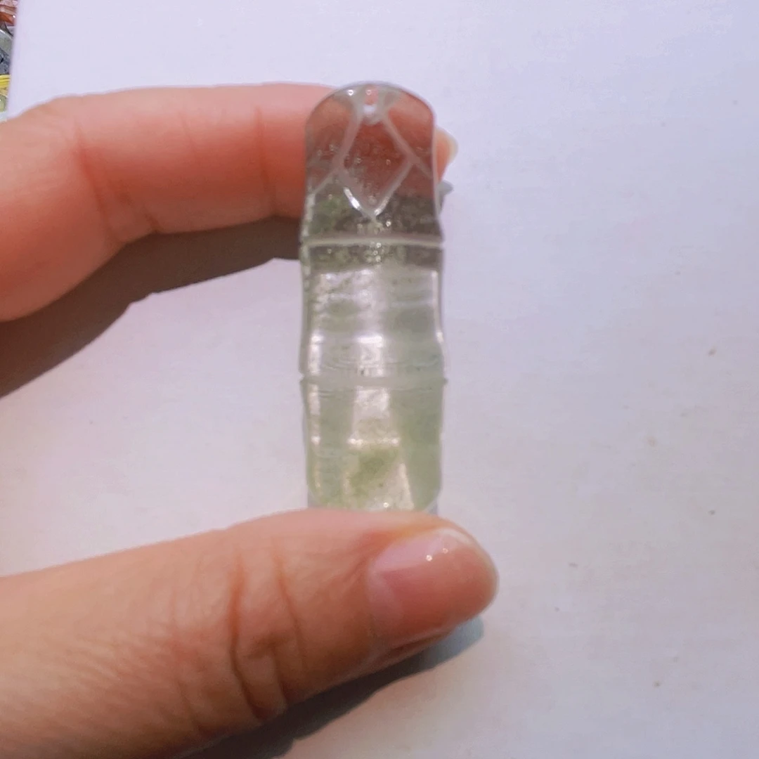 未镶嵌水晶颈饰天然翠幽灵竹节吊坠