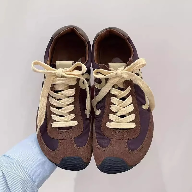 时尚芭蕾运动鞋2025春季新款百搭防滑德训鞋女鞋小众复古休闲鞋