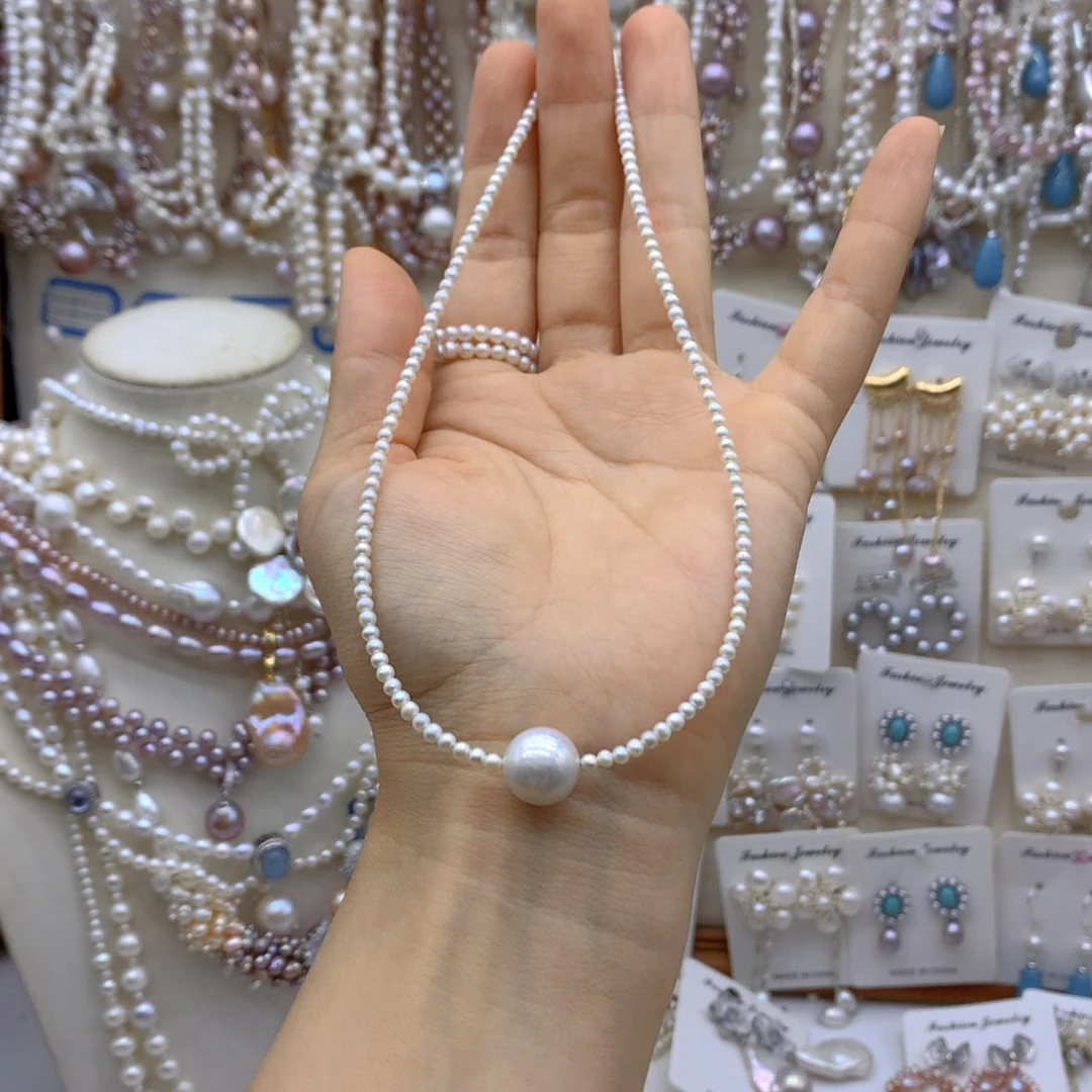 小***年合金淡水珍珠项链耳饰