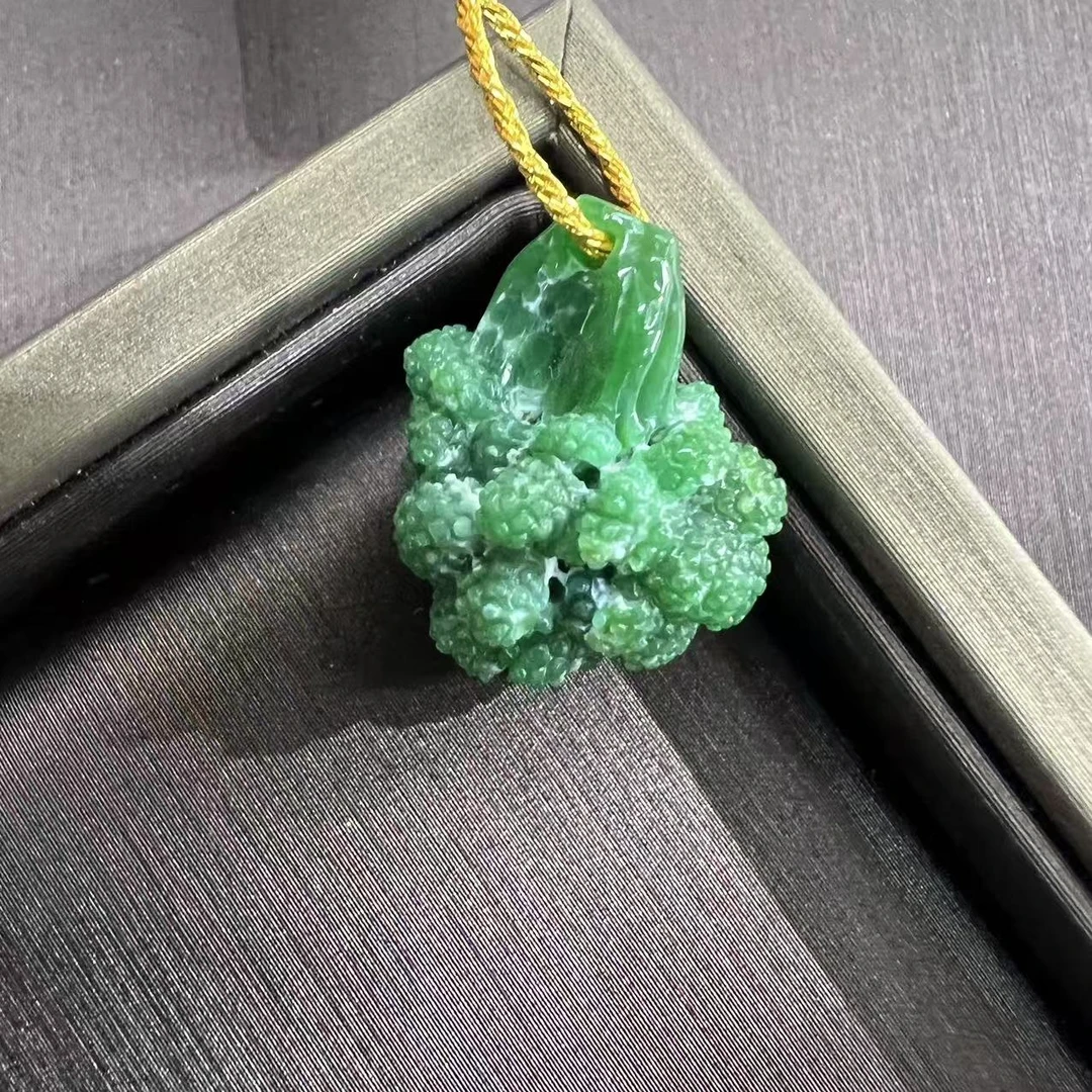 绿松石菜花西蓝花吊坠