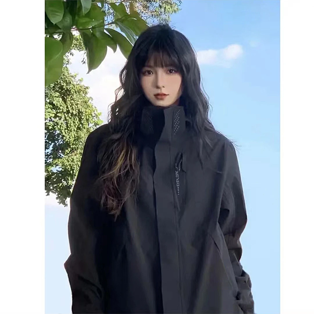 美式防风冲锋衣外套男女春季登山服潮牌户外运动情侣夹克衫高颜值