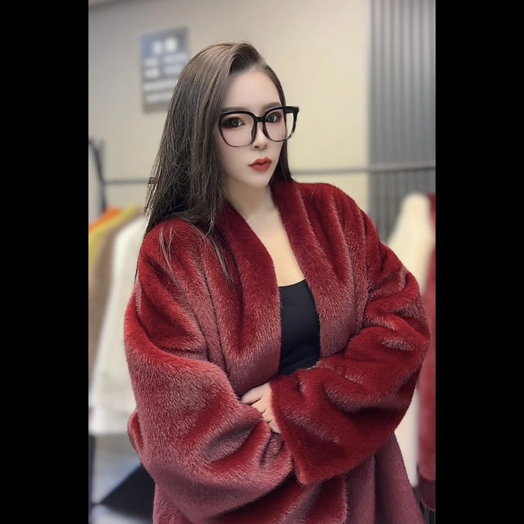 人造皮草  “时尚晚宴”新款慵懒百搭简约高级毛毛外套