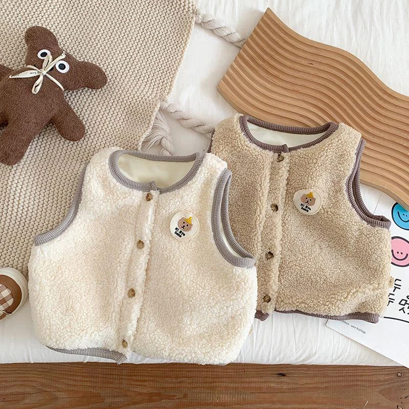 YeeHoO/英氏【断码清仓】婴儿加绒马甲秋冬装外穿男女宝宝衣服上衣