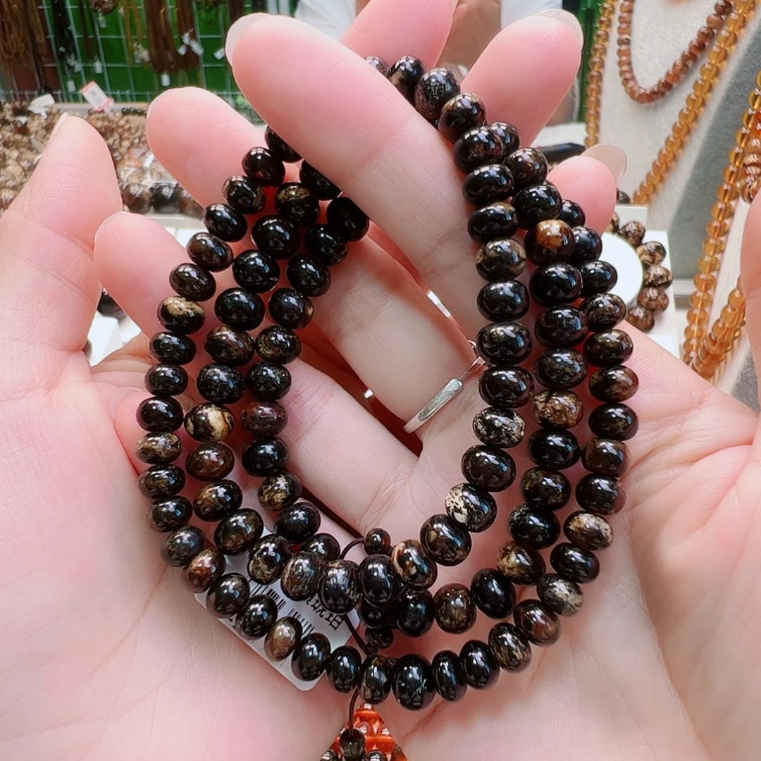 裸石琥珀未镶嵌抚顺琥珀7黑花