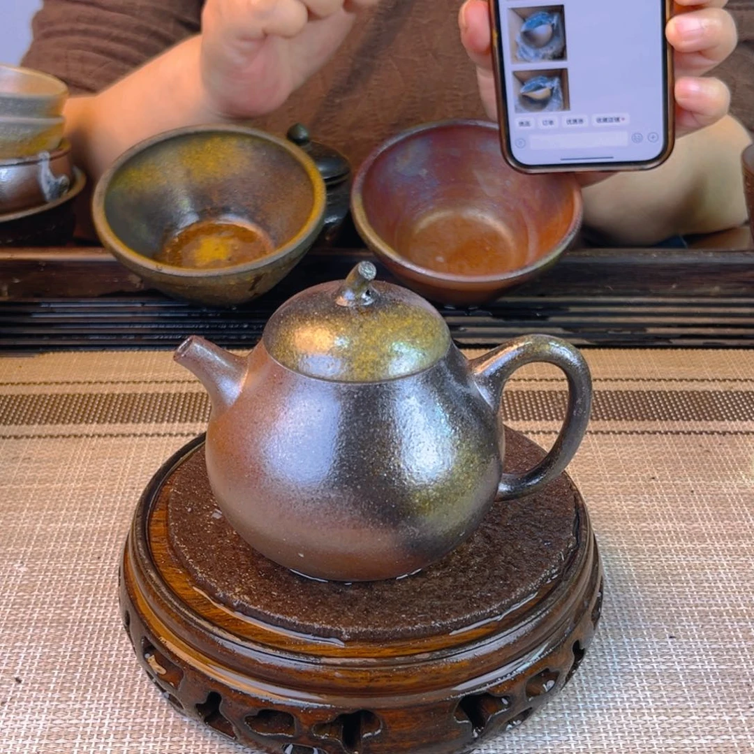 紫砂茶壶底槽清柴烧180cc