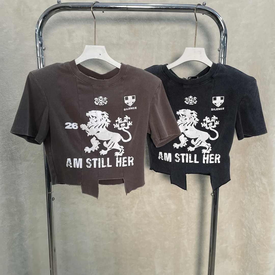 R13印花辣妹美式小设计上衣32006